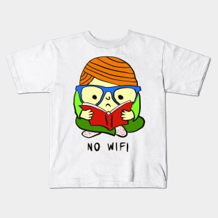 Bookworm No Wifi Funny Graphic Gift Kids T-Shirt